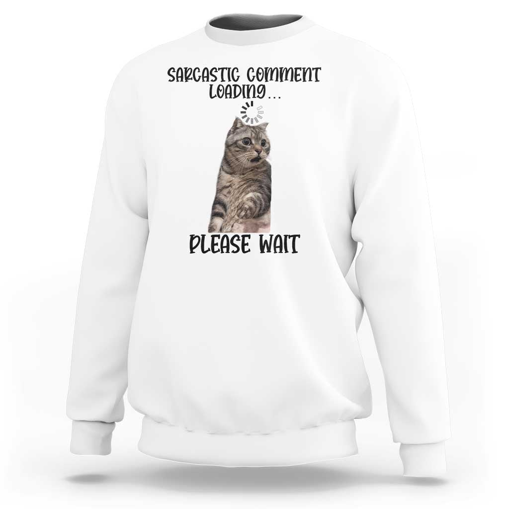 Funny Cat Meme Sarcastic Sweatshirt Sarcastic Comment Loading - Wonder Print Shop