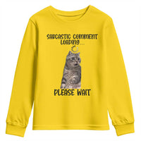 Funny Cat Meme Sarcastic Youth Sweatshirt Sarcastic Comment Loading - Wonder Print Shop