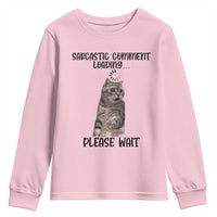Funny Cat Meme Sarcastic Youth Sweatshirt Sarcastic Comment Loading - Wonder Print Shop