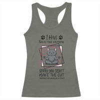Funny Cat Racerback Tank Top I Have Selective Hearing - Wonder Print Shop