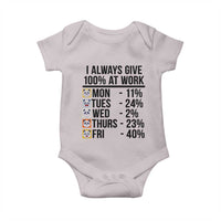 I Always Give 100% At Work Baby Onesie Funny Panda Office Mood - Wonder Print Shop