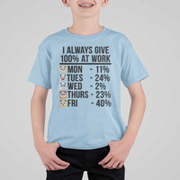 I Always Give 100% At Work T Shirt For Kid Funny Panda Office Mood - Wonder Print Shop