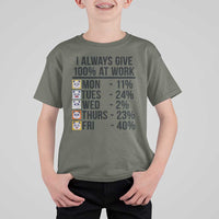 I Always Give 100% At Work T Shirt For Kid Funny Panda Office Mood - Wonder Print Shop
