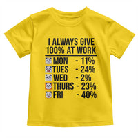 I Always Give 100% At Work Toddler T Shirt Funny Panda Office Mood - Wonder Print Shop