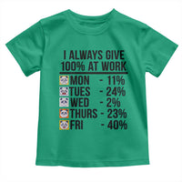 I Always Give 100% At Work Toddler T Shirt Funny Panda Office Mood - Wonder Print Shop