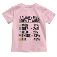 I Always Give 100% At Work Toddler T Shirt Funny Panda Office Mood - Wonder Print Shop