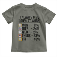 I Always Give 100% At Work Toddler T Shirt Funny Panda Office Mood - Wonder Print Shop