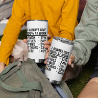 I Always Give 100% At Work Tumbler Cup Funny Panda Office Mood