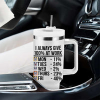 I Always Give 100% At Work Tumbler With Handle Funny Panda Office Mood