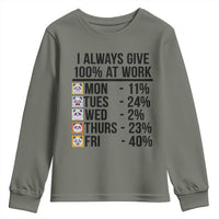 I Always Give 100% At Work Youth Sweatshirt Funny Panda Office Mood - Wonder Print Shop