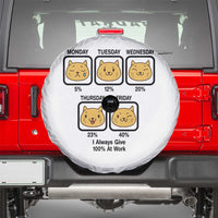 Funny Cat Office Mood Spare Tire Cover I Always Give 100% At Work Quote - Wonder Print Shop