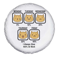 Funny Cat Office Mood Spare Tire Cover I Always Give 100% At Work Quote - Wonder Print Shop