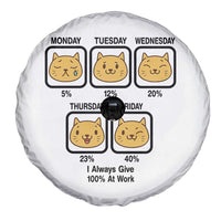 Funny Cat Office Mood Spare Tire Cover I Always Give 100% At Work Quote - Wonder Print Shop