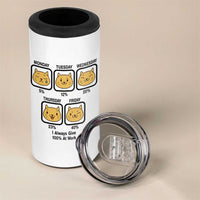 Funny Cat Office Mood 4 in 1 Can Cooler Tumbler I Always Give 100% At Work Quote