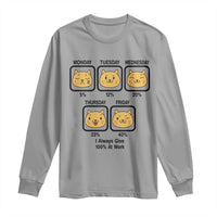 Funny Cat Office Mood Long Sleeve Shirt I Always Give 100% At Work Quote - Wonder Print Shop