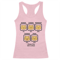 Funny Cat Office Mood Racerback Tank Top I Always Give 100% At Work Quote - Wonder Print Shop