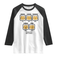 Funny Cat Office Mood Raglan Shirt I Always Give 100% At Work Quote - Wonder Print Shop