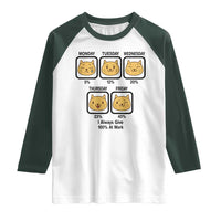 Funny Cat Office Mood Raglan Shirt I Always Give 100% At Work Quote - Wonder Print Shop