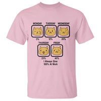 Funny Cat Office Mood T Shirt I Always Give 100% At Work Quote - Wonder Print Shop