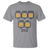 Funny Cat Office Mood T Shirt I Always Give 100% At Work Quote - Wonder Print Shop