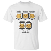 Funny Cat Office Mood T Shirt I Always Give 100% At Work Quote - Wonder Print Shop