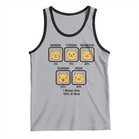 Funny Cat Office Mood Tank Top I Always Give 100% At Work Quote - Wonder Print Shop