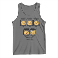 Funny Cat Office Mood Tank Top I Always Give 100% At Work Quote - Wonder Print Shop