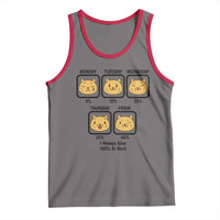 Funny Cat Office Mood Tank Top I Always Give 100% At Work Quote - Wonder Print Shop