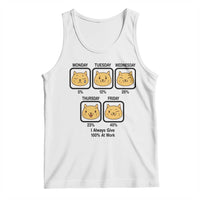 Funny Cat Office Mood Tank Top I Always Give 100% At Work Quote - Wonder Print Shop