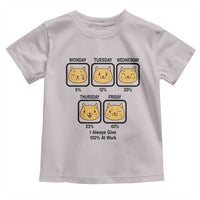 Funny Cat Office Mood Toddler T Shirt I Always Give 100% At Work Quote - Wonder Print Shop