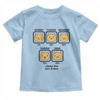 Funny Cat Office Mood Toddler T Shirt I Always Give 100% At Work Quote - Wonder Print Shop