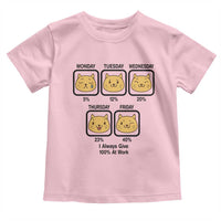 Funny Cat Office Mood Toddler T Shirt I Always Give 100% At Work Quote - Wonder Print Shop