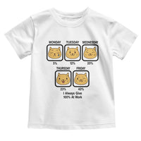 Funny Cat Office Mood Toddler T Shirt I Always Give 100% At Work Quote - Wonder Print Shop