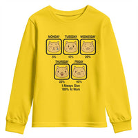 Funny Cat Office Mood Youth Sweatshirt I Always Give 100% At Work Quote - Wonder Print Shop