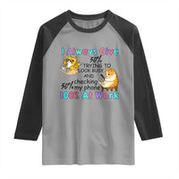Sarcastic Cat Lover Raglan Shirt I Always Give 100% At Work Office Humor - Wonder Print Shop