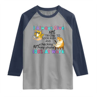 Sarcastic Cat Lover Raglan Shirt I Always Give 100% At Work Office Humor - Wonder Print Shop