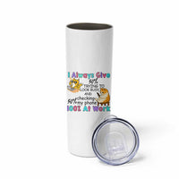 Sarcastic Cat Lover Skinny Tumbler I Always Give 100% At Work Office Humor