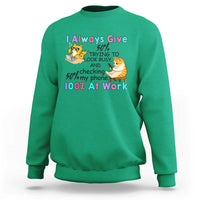 Sarcastic Cat Lover Sweatshirt I Always Give 100% At Work Office Humor - Wonder Print Shop
