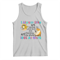 Sarcastic Cat Lover Tank Top I Always Give 100% At Work Office Humor - Wonder Print Shop