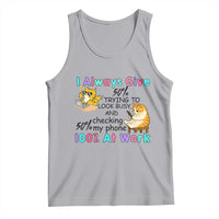 Sarcastic Cat Lover Tank Top I Always Give 100% At Work Office Humor - Wonder Print Shop