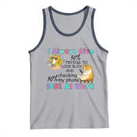 Sarcastic Cat Lover Tank Top I Always Give 100% At Work Office Humor - Wonder Print Shop