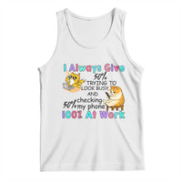 Sarcastic Cat Lover Tank Top I Always Give 100% At Work Office Humor - Wonder Print Shop