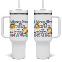 Sarcastic Cat Lover Tumbler With Handle I Always Give 100% At Work Office Humor