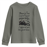 Sarcasm Humor Cat Attitude Youth Sweatshirt Ignored You The First Time - Wonder Print Shop