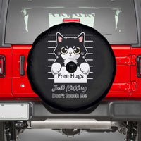 Funny Black Cat Quote Spare Tire Cover Free Hugs Just Kidding Do Not Touch Me - Wonder Print Shop