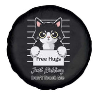 Funny Black Cat Quote Spare Tire Cover Free Hugs Just Kidding Do Not Touch Me - Wonder Print Shop