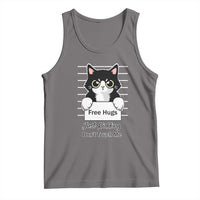 Funny Black Cat Quote Tank Top Free Hugs Just Kidding Do Not Touch Me - Wonder Print Shop