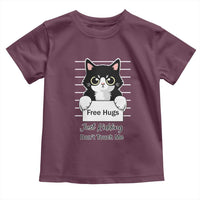 Funny Black Cat Quote Toddler T Shirt Free Hugs Just Kidding Do Not Touch Me - Wonder Print Shop