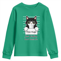 Funny Black Cat Quote Youth Sweatshirt Free Hugs Just Kidding Do Not Touch Me - Wonder Print Shop