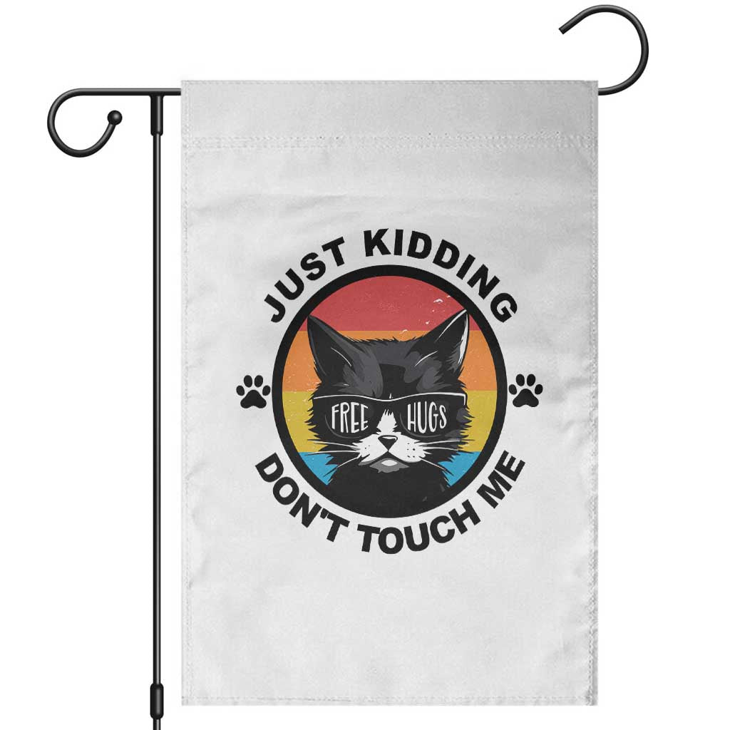 Black Cat Lovers Garden Flag Free Hugs Just Kidding Do Not Touch Me Gift - Wonder Print Shop